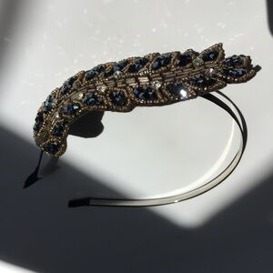 Black and Gold Victorian Style Filigree Hair Accessory